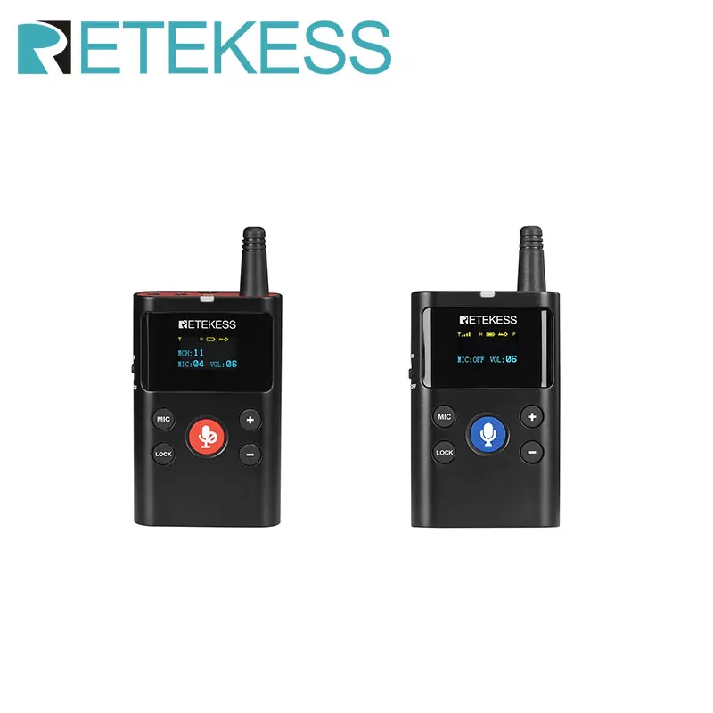 

Retekess TT126 1 Transmitter+ 1 Receiver Wireless Two-way Tour Guide System Type-C Charging For Riding Excursion Church Training