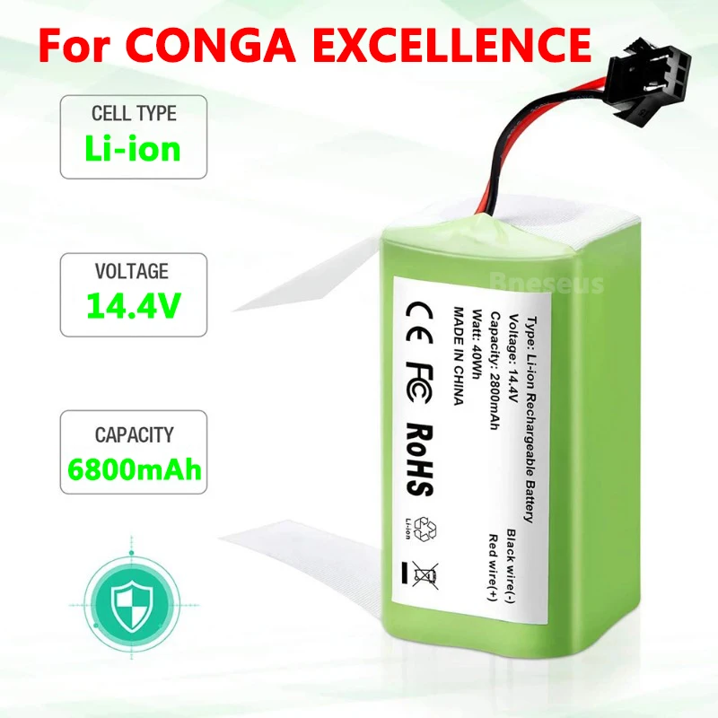 14.4V 6800mAh Battery for Conga 990 1090 Tesvor X500 Ecovacs Deebot N79 N79S DN622 Eufy RoboVac 11 11S 30 Rechargeable Battery
14.4V 6800mAh Battery for Conga 990 1090 Tesvor X500 Ecovacs Deebot N79 N79S DN622 Eufy RoboVac 11 11S 30 Rechargeable Battery