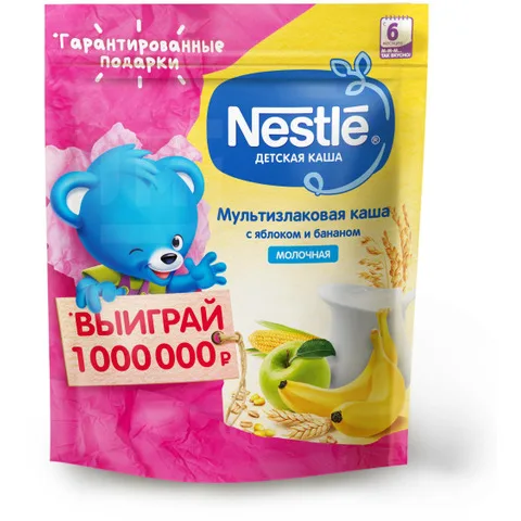 NESTLE Каша мол мульт/Яблоко/Банан с 6мес 220г | Мать и ребенок