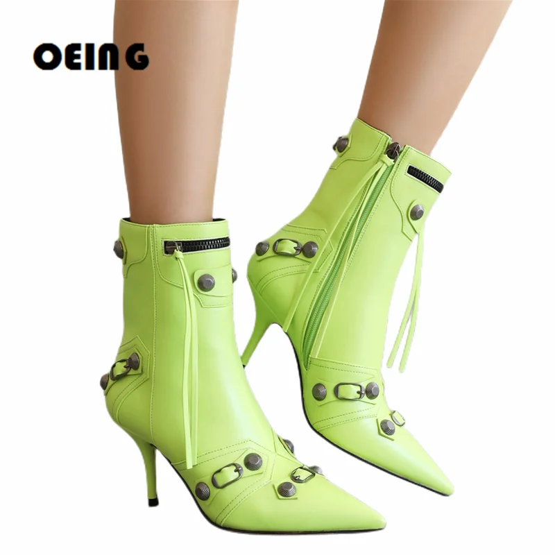 Fall Winter Women Metal Buckle Ankle Boots Female Sexy Pointed Toe Stiletto Heels Short Boots Fashion Rivet Tassels Zipper Boots
Fall Winter Women Metal Buckle Ankle Boots Female Sexy Pointed Toe Stiletto Heels Short Boots Fashion Rivet Tassels Zipper Boots