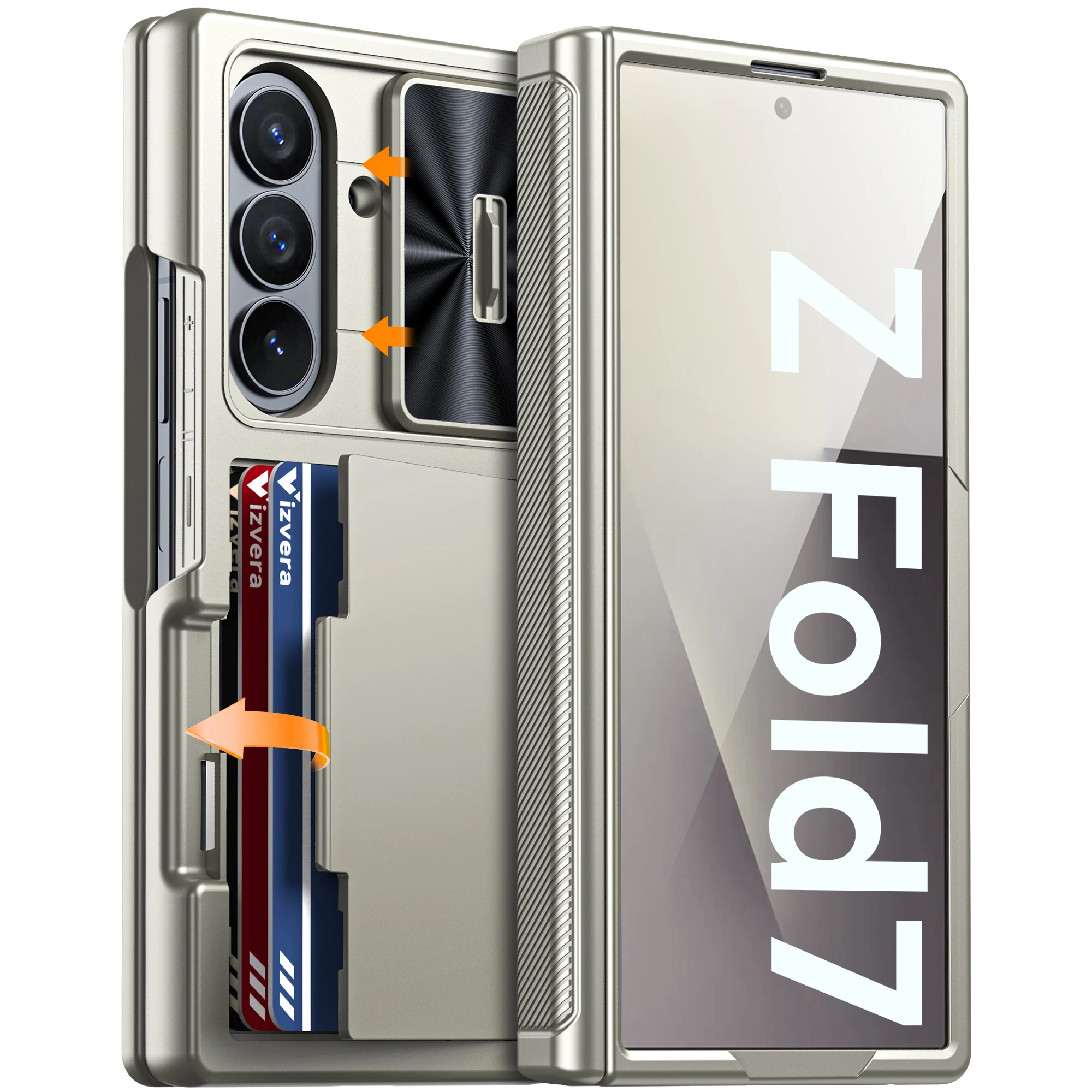 Titan Guard Galaxy Z Fold 7 Case With RFID Card holder Wallet Plus Hinge & Camera Cover Titan Guard Galaxy Z Fold 7 Case With RFID Card holder Wallet Plus Hinge & Camera Cover