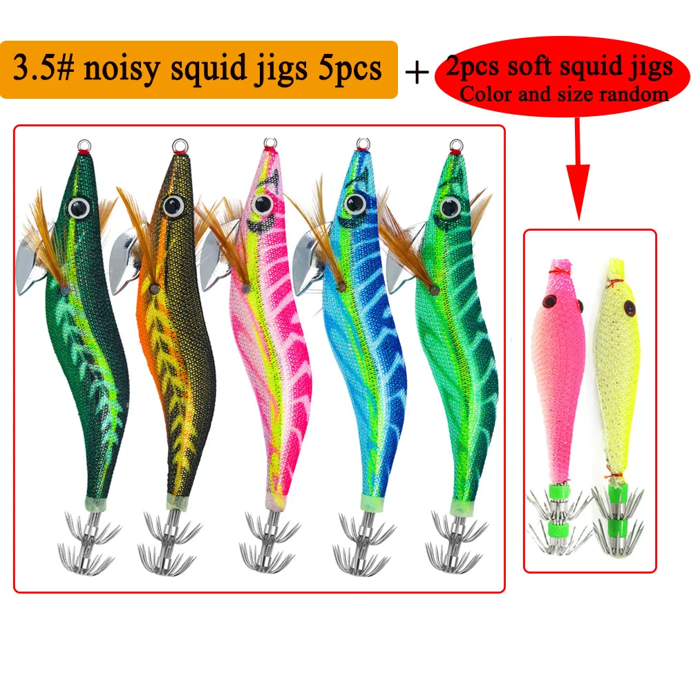Kmucutie 5pcs Noisy Squid Jigs Saltwater Fishing Lures Glow Squid Jigs for Cuttlefish Octopus Luminous Squid Jig Hooks Lure Kit
Kmucutie 5pcs Noisy Squid Jigs Saltwater Fishing Lures Glow Squid Jigs for Cuttlefish Octopus Luminous Squid Jig Hooks Lure Kit