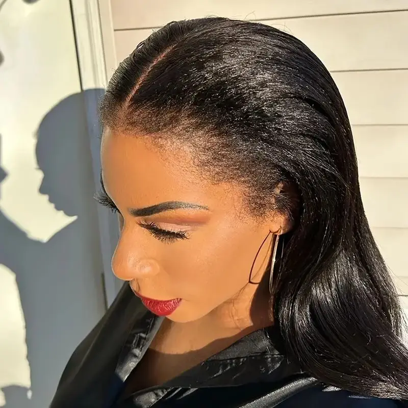 Straight wig 4X4 Lace Closure Wig 4c Edges Kinky Curly Hairline Human Hair Wig Glueless Wig Wear and Go Wig
Straight wig 4X4 Lace Closure Wig 4c Edges Kinky Curly Hairline Human Hair Wig Glueless Wig Wear and Go Wig