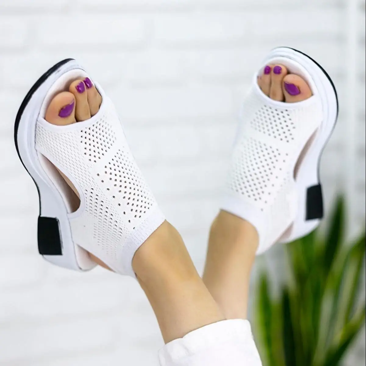 

Women's White Knitting Detail Knitwear Sandals 2022 New Season Summer Stylish Design Comfortable Sole Sandals Standard Mold