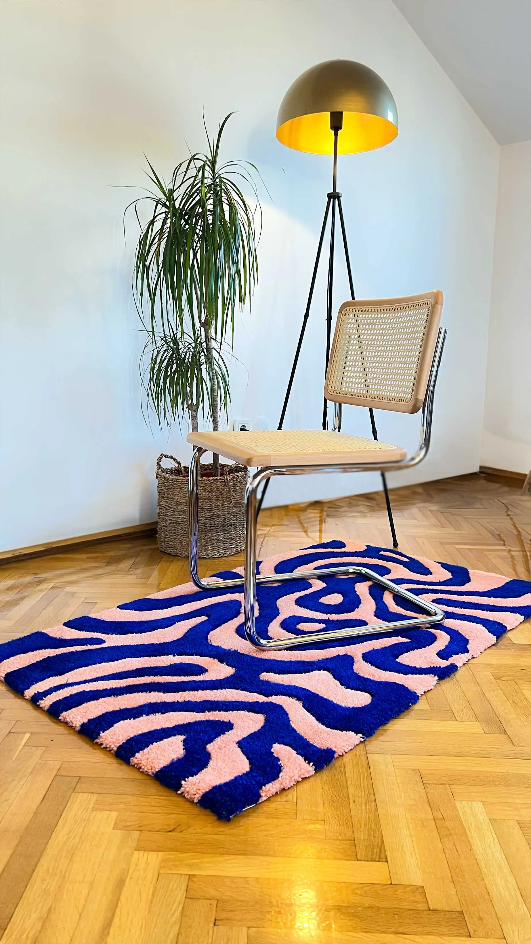 Handmade Salmon in a wave, blue wave rug, tufting rug and abstract shapes, textile art. Salmon color, living room and gift rug.
Handmade Salmon in a wave, blue wave rug, tufting rug and abstract shapes, textile art. Salmon color, living room and gift rug.