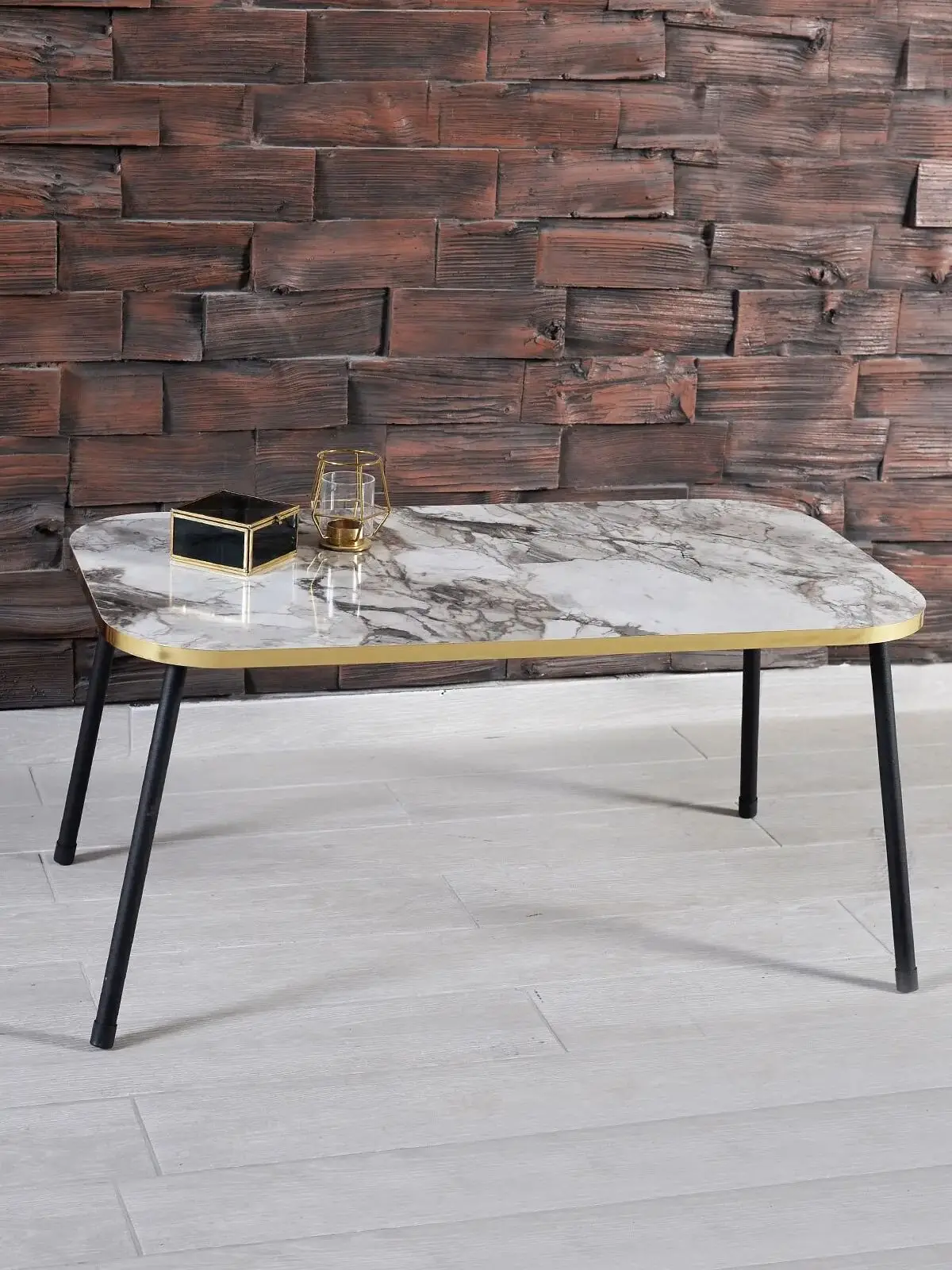 

Modern Center Table Scandinavian Black Metal Foot Gold Rectangle De Monte Medium Coffee Table Tea Coffee Serving Table Living Room