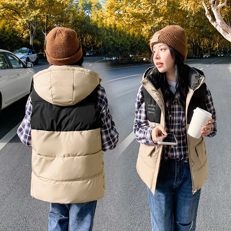 New Vest Women's Spring, Autumn Winter Contrast Colored Panel Thickened Warm Coat Female Short Down Cotton Tank Top Waistcoat
New Vest Women's Spring, Autumn Winter Contrast Colored Panel Thickened Warm Coat Female Short Down Cotton Tank Top Waistcoat