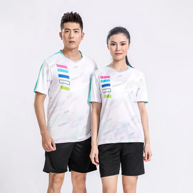 

Новая сезон, Спортивная теннисная футболка для мужчин и женщин, униформа для пары, для бадминтона, пинг-понг настольный теннис, рубашка для гольфа, быстросохнущая