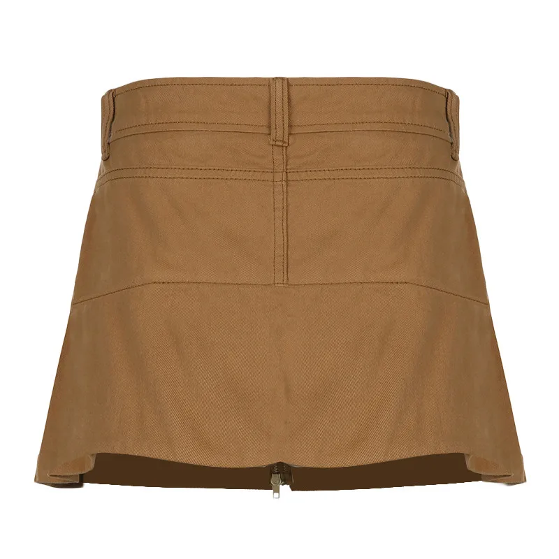 Generic Xingqing Y2k Dark Academia Aesthetic Low Waist Denim Skirt Star