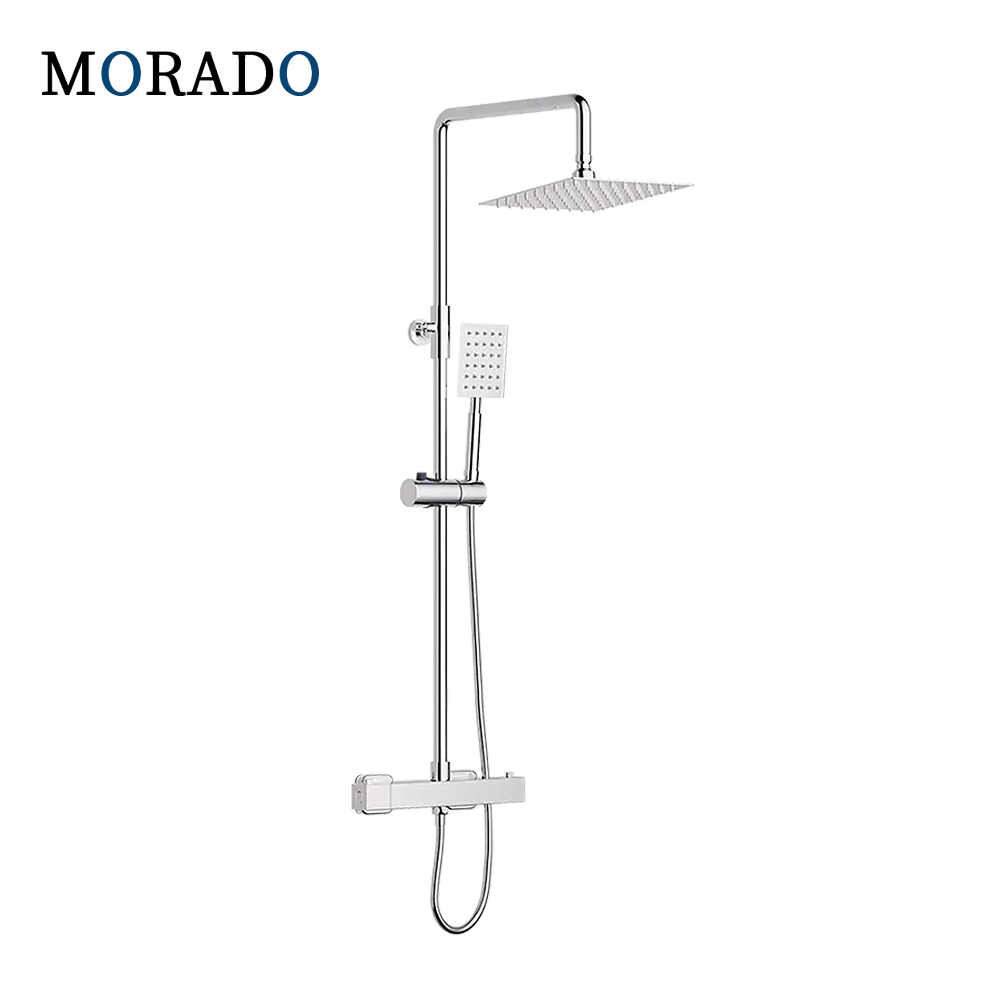 

MORADO 304 Stainless Steel Thermostatic Shower Set Thermostatic Shower System Wall Mount Square Bath Shower Faucet Valve Tap