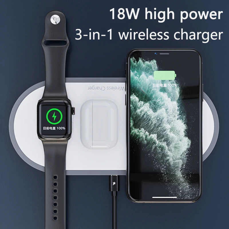 3 in1 Wireless Charger For iphone 14 13 12 Pro 11 XS Max 8 Plus For Apple Watch 5 4 3 2 Airpods Pro Smart Inductive Fast Charger
3 in1 Wireless Charger For iphone 14 13 12 Pro 11 XS Max 8 Plus For Apple Watch 5 4 3 2 Airpods Pro Smart Inductive Fast Charger