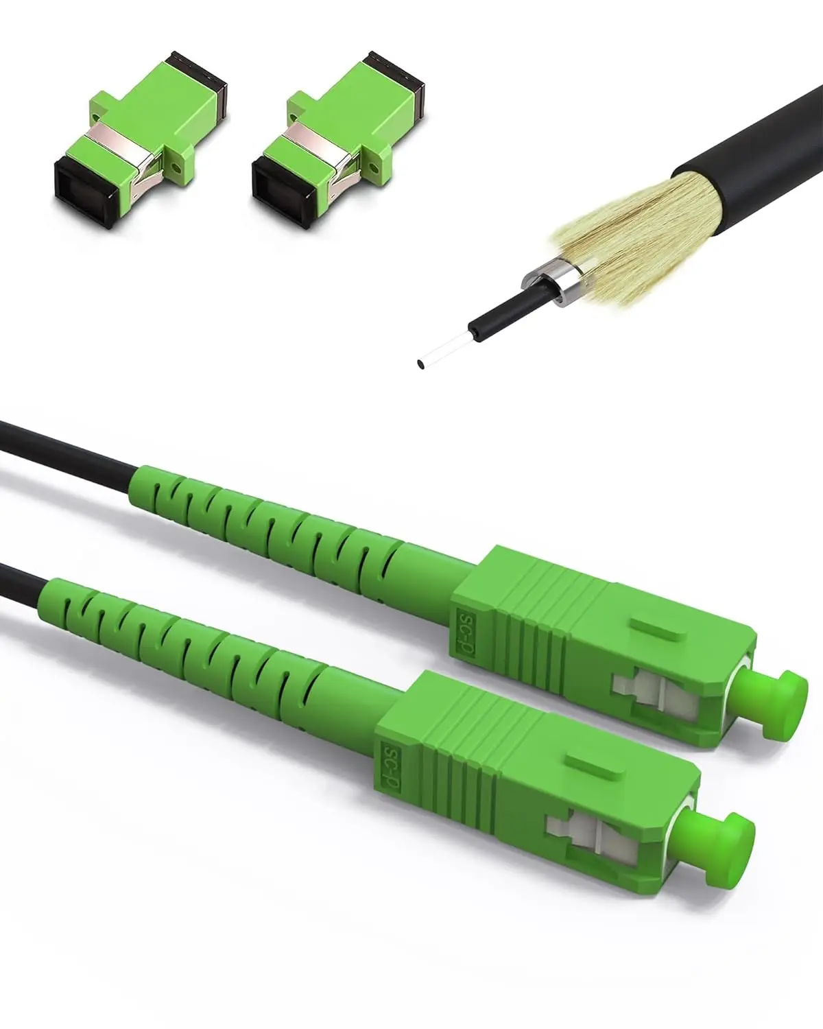 15 Meters SC/APC to SC/APC cable fibra optica, Single Mode Fiber Patch Cable Armored, SC to SC Fiber Jumper Black
15 Meters SC/APC to SC/APC cable fibra optica, Single Mode Fiber Patch Cable Armored, SC to SC Fiber Jumper Black