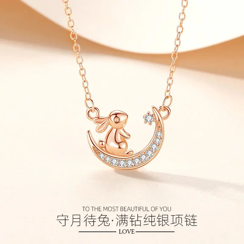 S925 sterling silver Moon Rabbit Women's Necklace Clavicle Chain Fashion Jewelry
S925 sterling silver Moon Rabbit Women's Necklace Clavicle Chain Fashion Jewelry