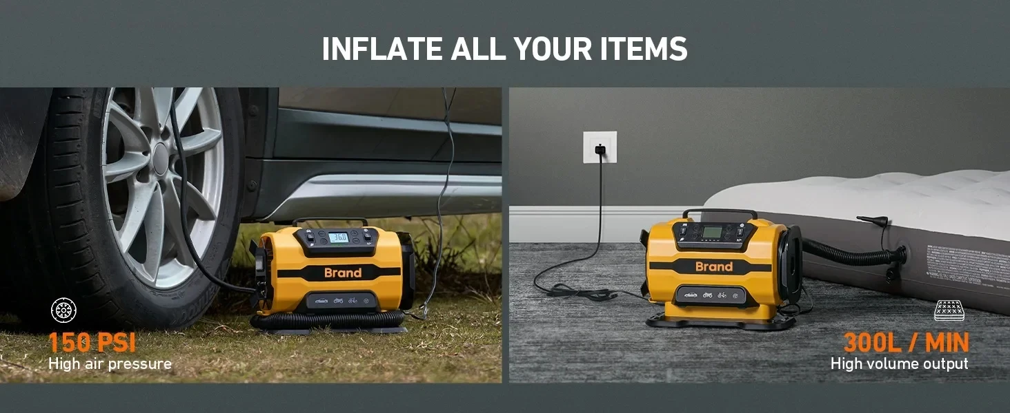 Compresor de aire portátil AC/DC 110V-230V coche