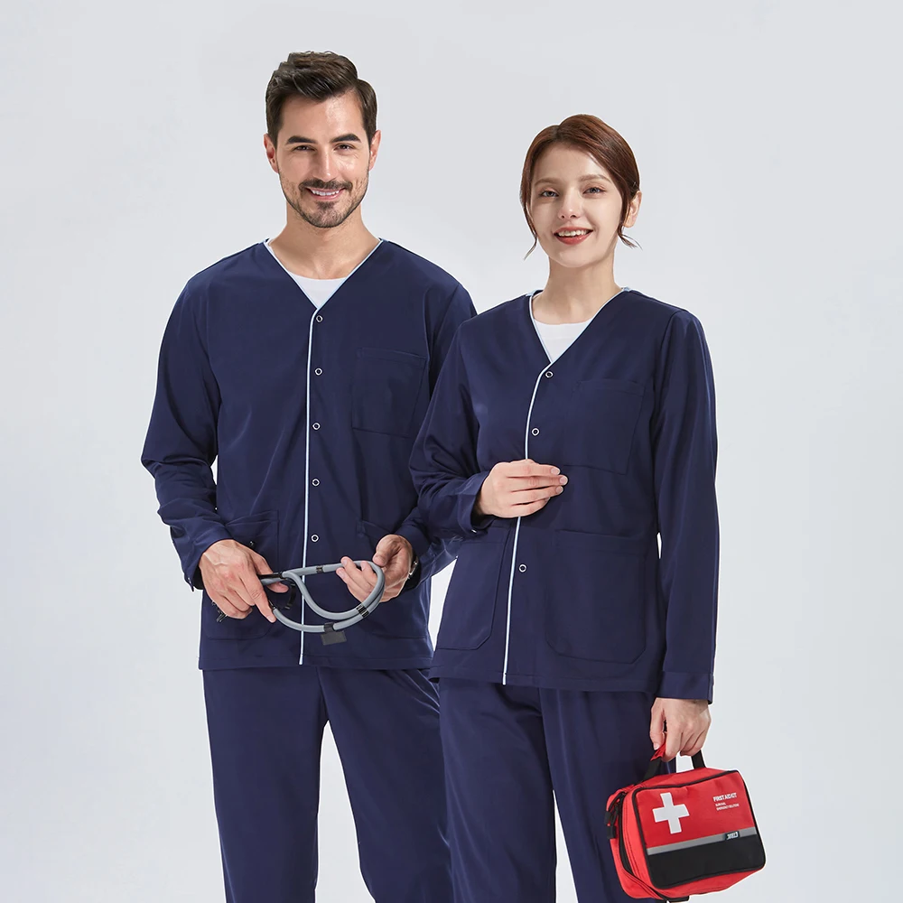 Women's Scrub Jackets Nurse Coats Daily 4-Pocket Men's Scrub Jacket Classic Snap Front Jacket Butter-Soft Technical Knit Coat L3
Women's Scrub Jackets Nurse Coats Daily 4-Pocket Men's Scrub Jacket Classic Snap Front Jacket Butter-Soft Technical Knit Coat L3