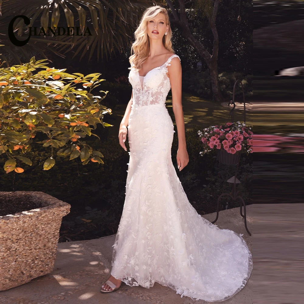 

CHANDELA Classic Wedding Dresses Tank Scoop Appliques A-Line Sleeveless Bridal Gown Vestidos De Novia Personalised For Women