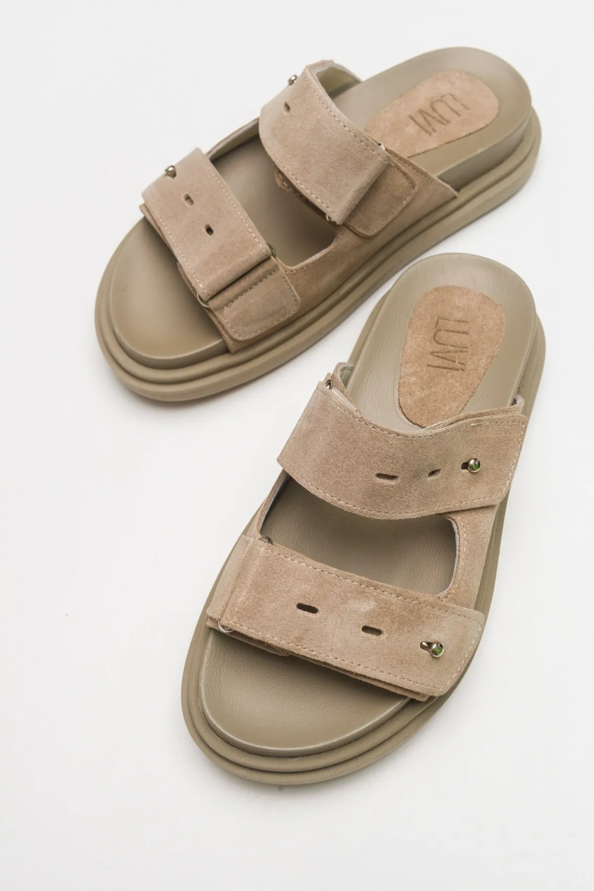 Beka Interior Exterior Genuine Leather Suede Flat Sole Comfortable Comfortable Double Banded Slippers Orange Tan Brown Beige Bla
Beka Interior Exterior Genuine Leather Suede Flat Sole Comfortable Comfortable Double Banded Slippers Orange Tan Brown Beige Bla