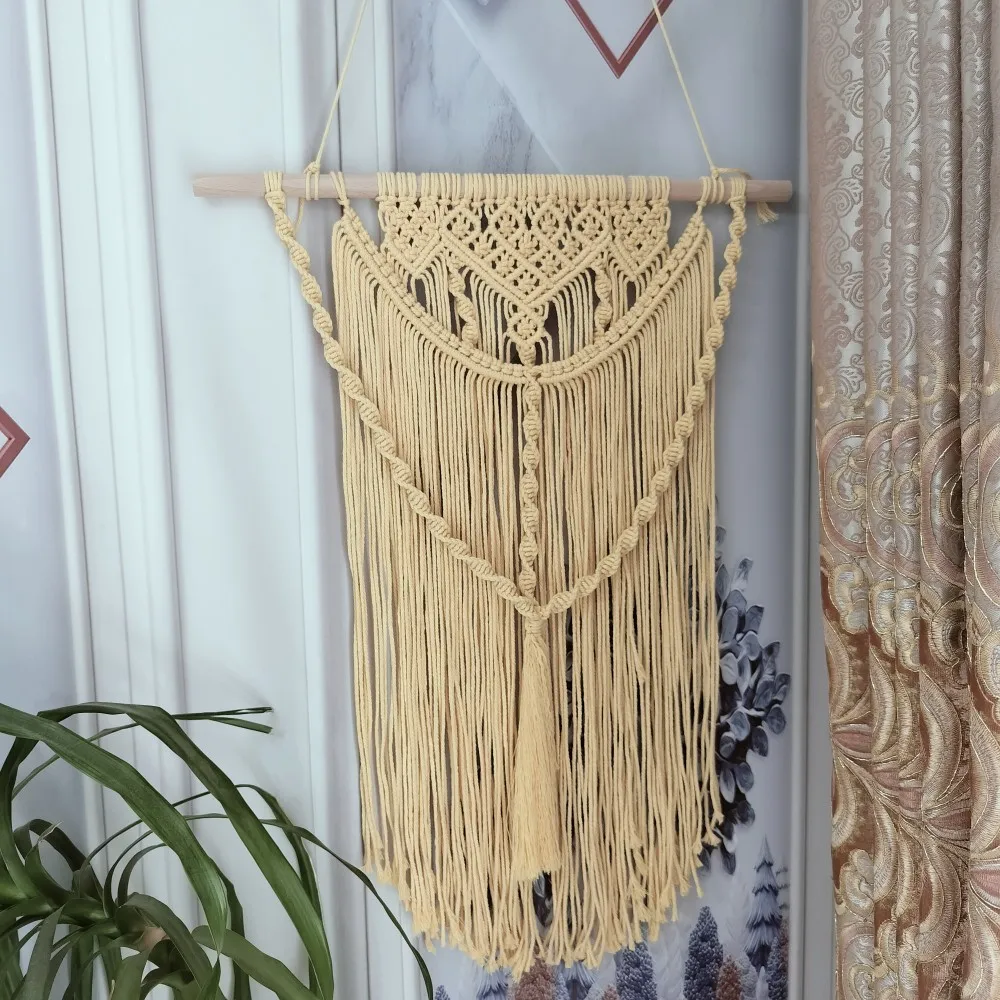 Handwoven Macrame Wall Tapestry - Rustic Wedding & Home Decor 10 Ab60a9fc6c7f84e47baae754f8a822db5n