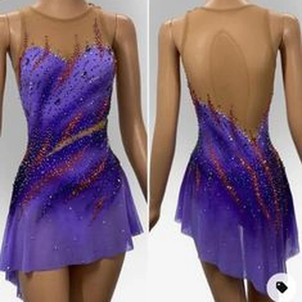 LIUHUO Purple Gradient Mesh Skirt Figure Skating Skirt Color Diamond Sleeveless Girl Performance Training
LIUHUO Purple Gradient Mesh Skirt Figure Skating Skirt Color Diamond Sleeveless Girl Performance Training