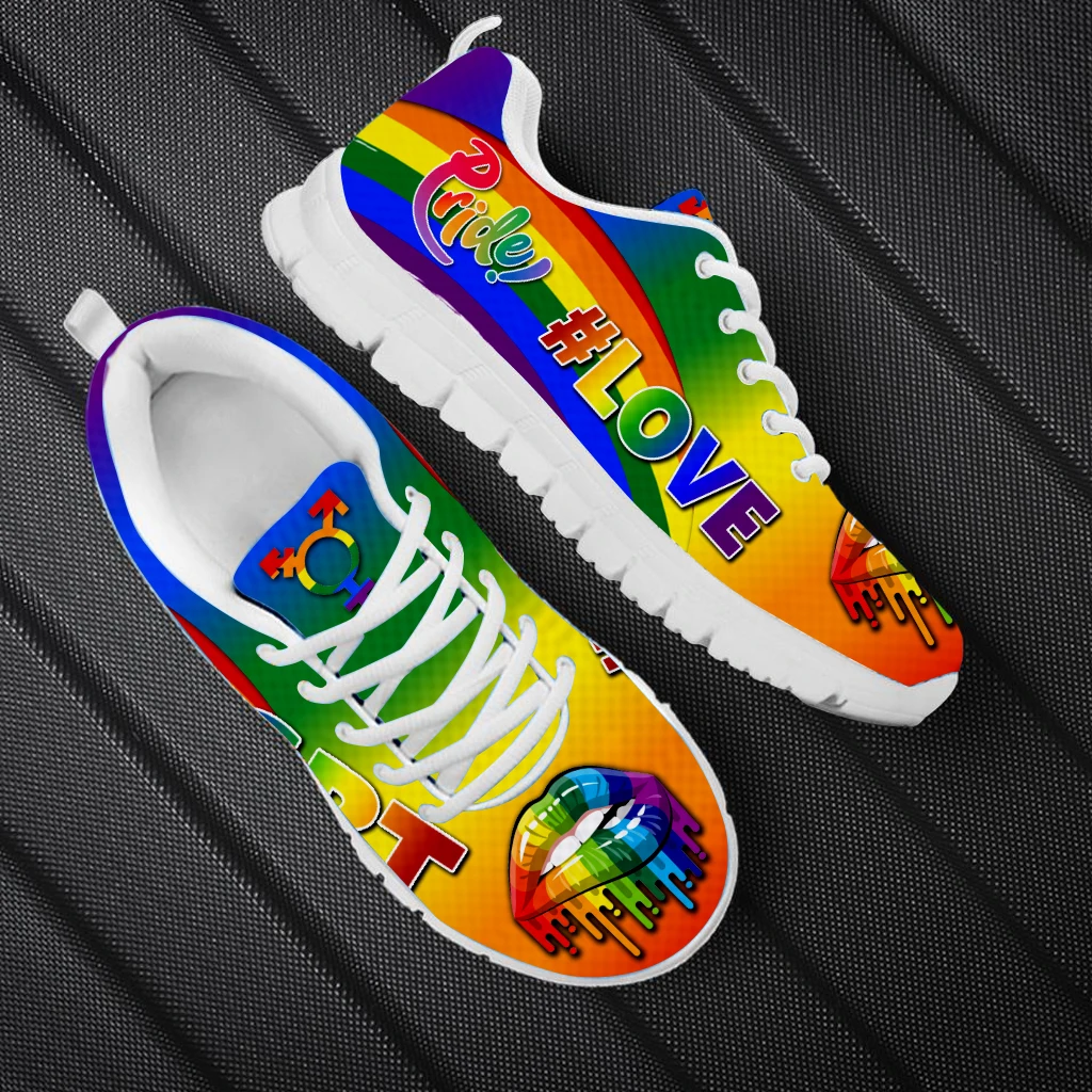 

Fashion Rainbow LGBT Pride Design Sneakers Comfortable Gym Outdoor Running Walking Shoes New Flat Casual Outdoor Vulcanized Shoe