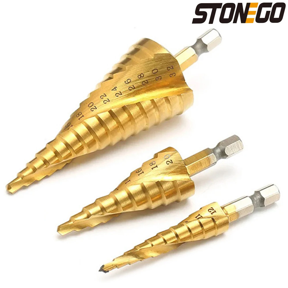 STONEGO 4-12/20/32mm HSS Spiral Grooved Center Drill Bit Solid Carbide Titanium Step Cone Drill Bit Drill Accessories
STONEGO 4-12/20/32mm HSS Spiral Grooved Center Drill Bit Solid Carbide Titanium Step Cone Drill Bit Drill Accessories