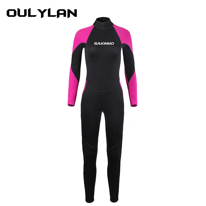 

OULYLAN Women's Neoprene Diving Suit Long Sleeve Surf Suit One Piece Wetsuit 2MM Snorkeling Surfing Swimming Keep Warm for Water