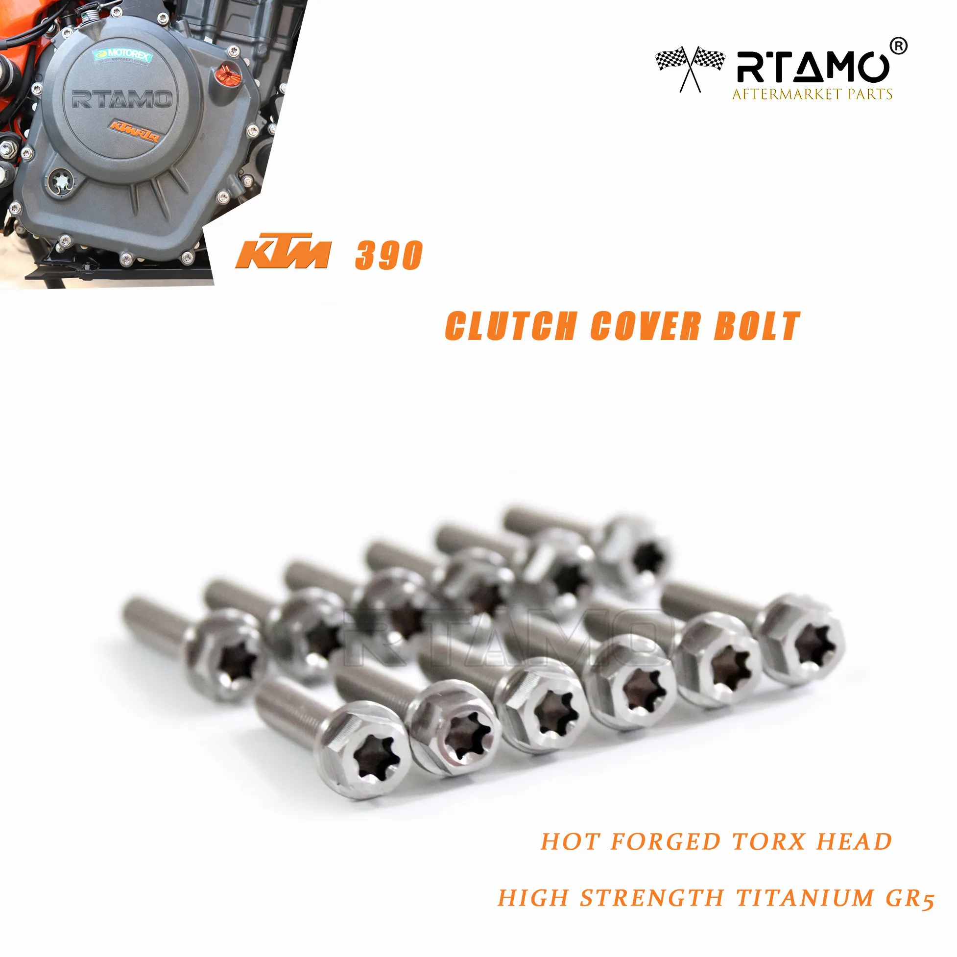 RTAMO Titanium Alloy Clutch Side Cover Bolts 12PCS Kit for KTM DUKE 125 200 390 RC 125 200 390
RTAMO Titanium Alloy Clutch Side Cover Bolts 12PCS Kit for KTM DUKE 125 200 390 RC 125 200 390