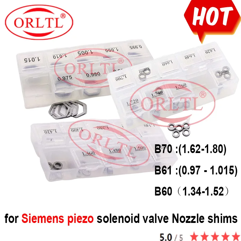 ORLTL Piezo B61 Shims B60 B70 for Siemens Injector Gaskets Size 0.970-1.015mm Injector Nozzle Adjust Washer Accuracy 0.005mm
ORLTL Piezo B61 Shims B60 B70 for Siemens Injector Gaskets Size 0.970-1.015mm Injector Nozzle Adjust Washer Accuracy 0.005mm