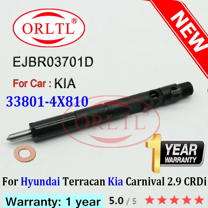

EJBR03701D New Diesel Fuel Injector 33800-4X800 Nozzle 338004X800 33800 4X800 for Hyundai Terracan Kia Carnival 2.9 CRDi