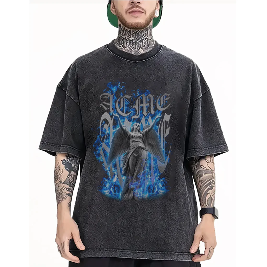 Street style fashionable design popular elements retro culture men's and women's round neck shirt street T punk
Street style fashionable design popular elements retro culture men's and women's round neck shirt street T punk