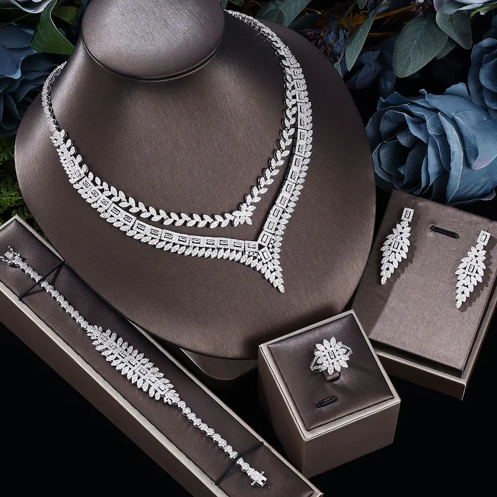 Classic Cubic Zirconia Nigerian Jewelry Set for Women 2 Layers Necklace and Earrings Bridal Wedding Brides Accessories
Classic Cubic Zirconia Nigerian Jewelry Set for Women 2 Layers Necklace and Earrings Bridal Wedding Brides Accessories