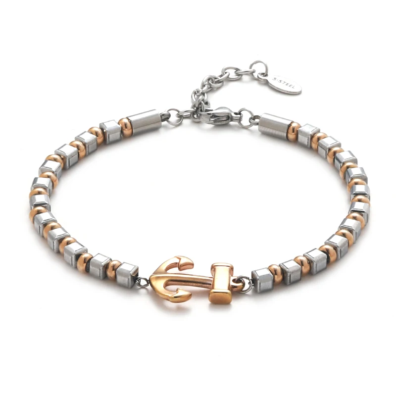 Elio Boutique Men's Jewelry Gold Color Steel Color Anchor Stainless Steel String Bracelet For Men Adjustable Size Gifts For Men
Elio Boutique Men's Jewelry Gold Color Steel Color Anchor Stainless Steel String Bracelet For Men Adjustable Size Gifts For Men
