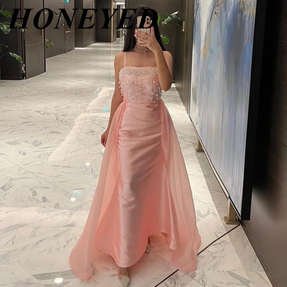 HONEYED 2024 Pink Elegant Spaghetti Strap Beads Prom Gown Satin Long Formal Evening Dresses Floor-Length Party Dress for Woman
HONEYED 2024 Pink Elegant Spaghetti Strap Beads Prom Gown Satin Long Formal Evening Dresses Floor-Length Party Dress for Woman