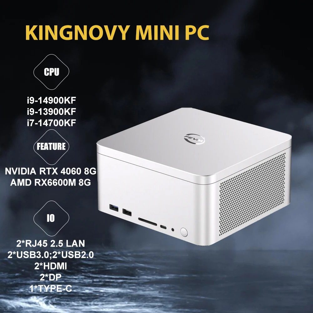 

Mini Desktop Computer Intel Core i9-14900KF 3.2GHz NVIDIA RTX 4060 8G AMD RX6600M 8G For Gaming/Home/PS AI Powered Desktop Pc