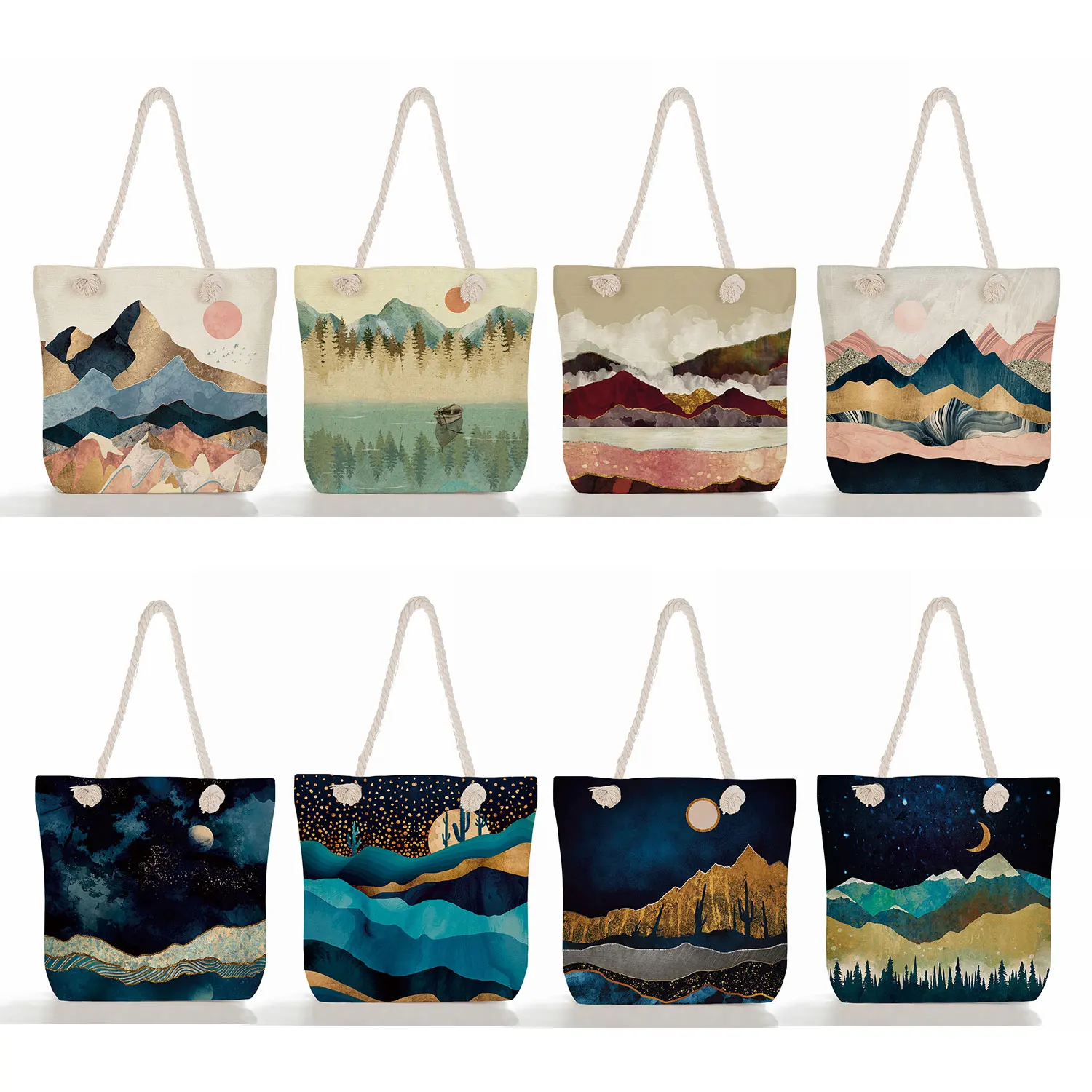 Oil Painting Mountain Forest Print Causal Tote Bag Women Linen Shopper Shopping Handbags Ladies Leisure Shoulder Bag For Beach
Oil Painting Mountain Forest Print Causal Tote Bag Women Linen Shopper Shopping Handbags Ladies Leisure Shoulder Bag For Beach