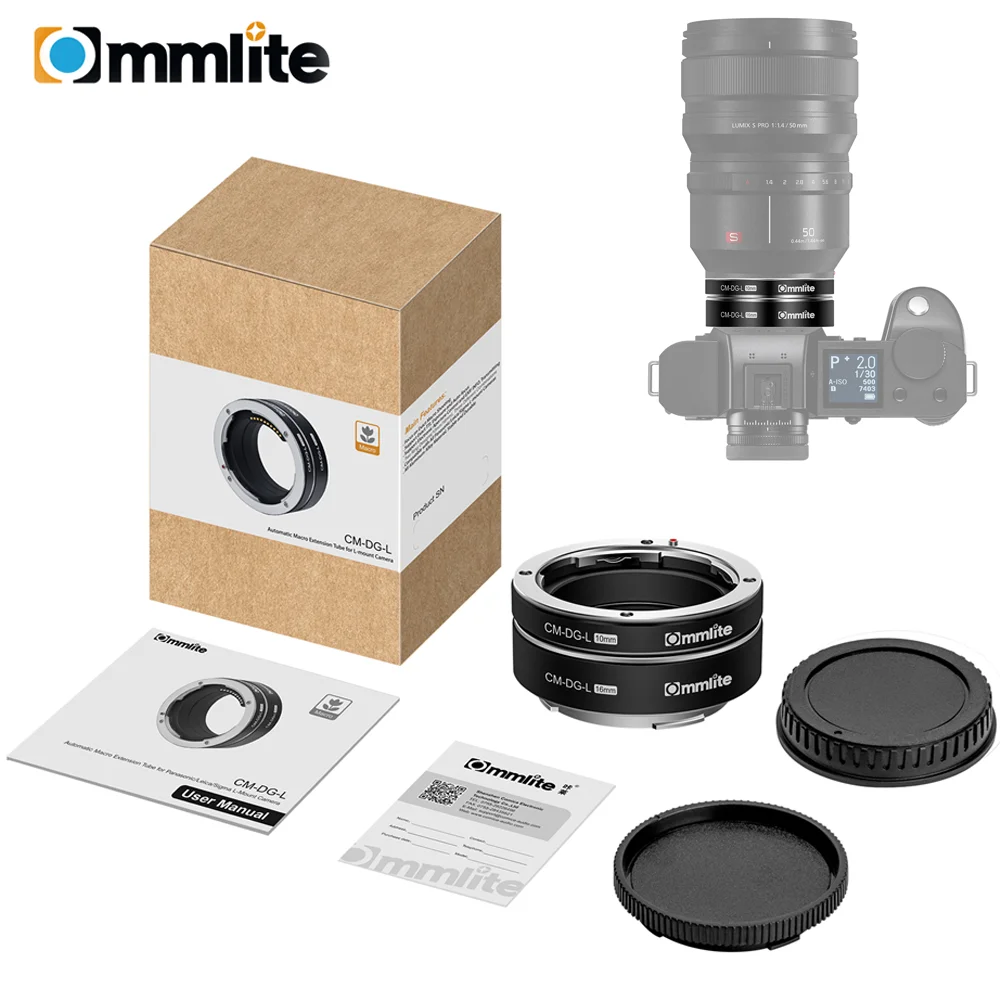 Commlite CM-DG-L Automatic Macro Extension Tubes (10mm+16mm) for Panasonic S1 S1R S1H Leica SL SL2 Sigma fp L-Mount Camera
Commlite CM-DG-L Automatic Macro Extension Tubes (10mm+16mm) for Panasonic S1 S1R S1H Leica SL SL2 Sigma fp L-Mount Camera
