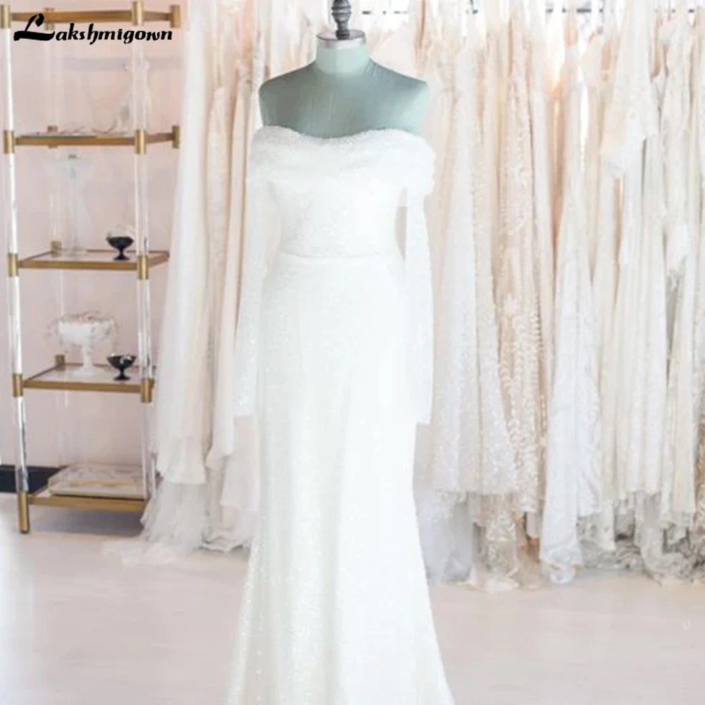 Vintage Off the Shoulder Long Sleeve Glitter Bridal Mermaid Dress Luxury Bridal Gown vestido de novia sencillo y elegante
Vintage Off the Shoulder Long Sleeve Glitter Bridal Mermaid Dress Luxury Bridal Gown vestido de novia sencillo y elegante