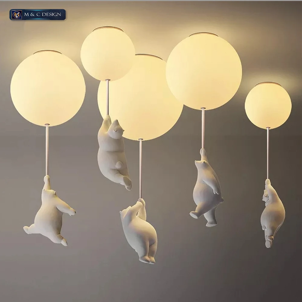 Cartoon Bear Ceiling Lights Modern Children's Room Restaurant Clothing Store Cafe Boy Girl Bedroom Balloon Art Deco Ceiling Lamp 
Cartoon Bear Ceiling Lights Modern Children's Room Restaurant Clothing Store Cafe Boy Girl Bedroom Balloon Art Deco Ceiling Lamp