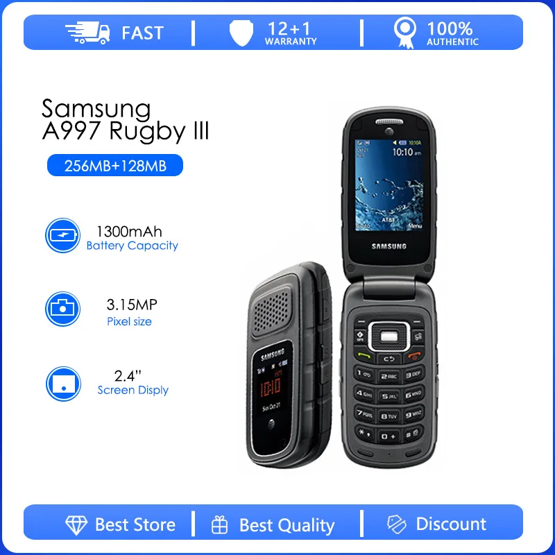 Samsung A997 Rugby III Refurbished-Original Unlocked 3G 3.15MP GPS Mp3 player phone English French Spanish Only
Samsung A997 Rugby III Refurbished-Original Unlocked 3G 3.15MP GPS Mp3 player phone English French Spanish Only