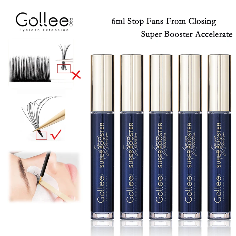 

Gollee 6ml Super Booster 5pcs Accelerate Stop Eyelash Fan Closing Help Adhesive Dry Easy Handmade Fan Eyelash Extension Makeup