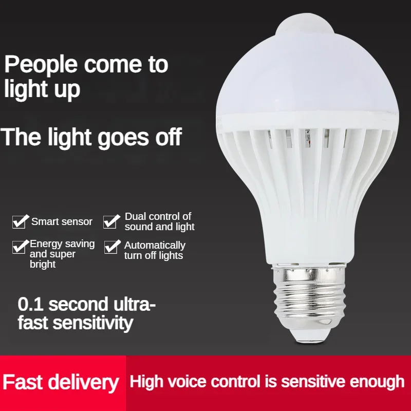 

LED Bulb Light Corridor Voice Control Light Control Radar Sensor Light Human Body Sensor Light Screw Light Bulb Smart Light Bulb