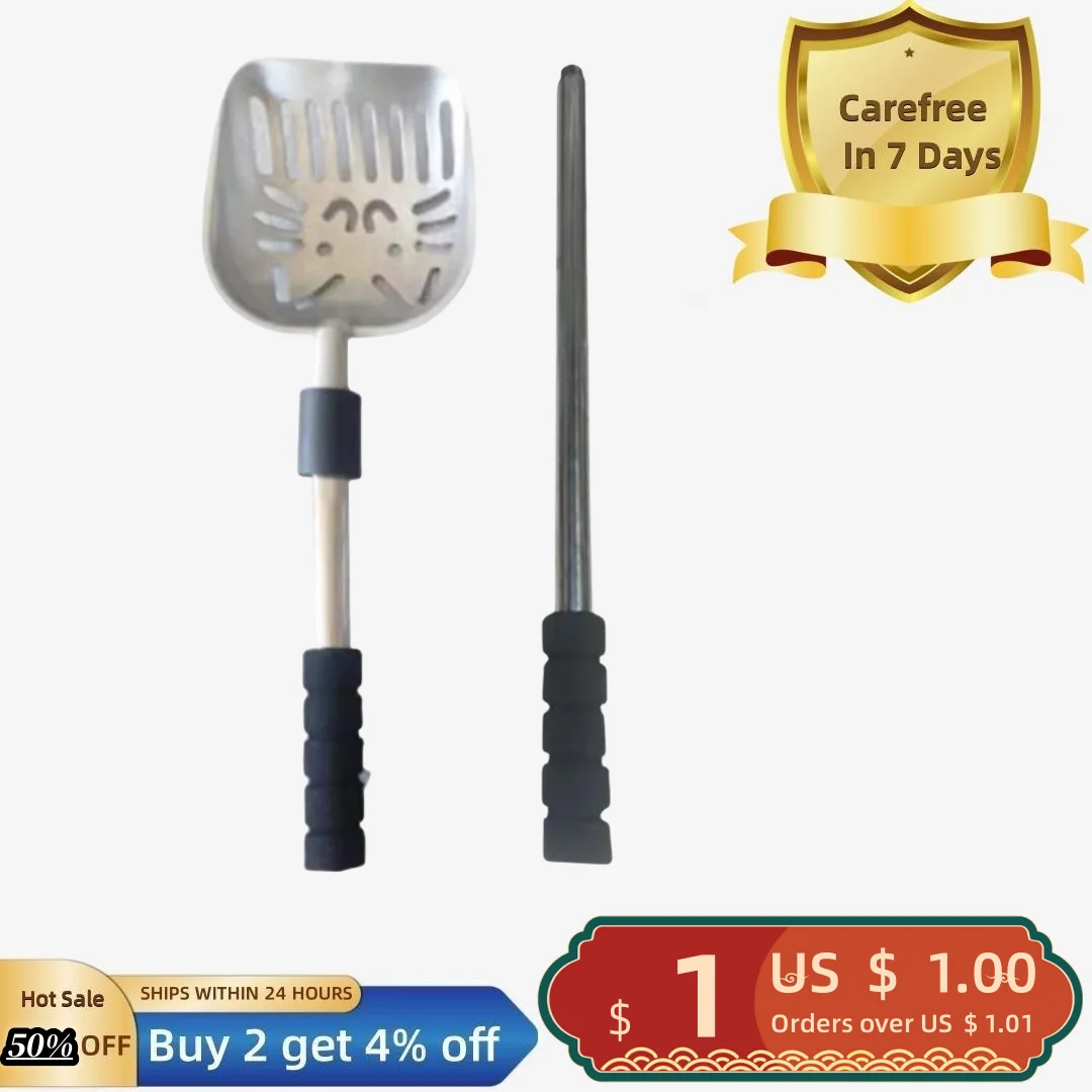 

Cat Litter Shovel Adjustable Long Handle Durable Rust-Proof Stainless Steel Detachable Rust-resistant Cat Litter Scoop