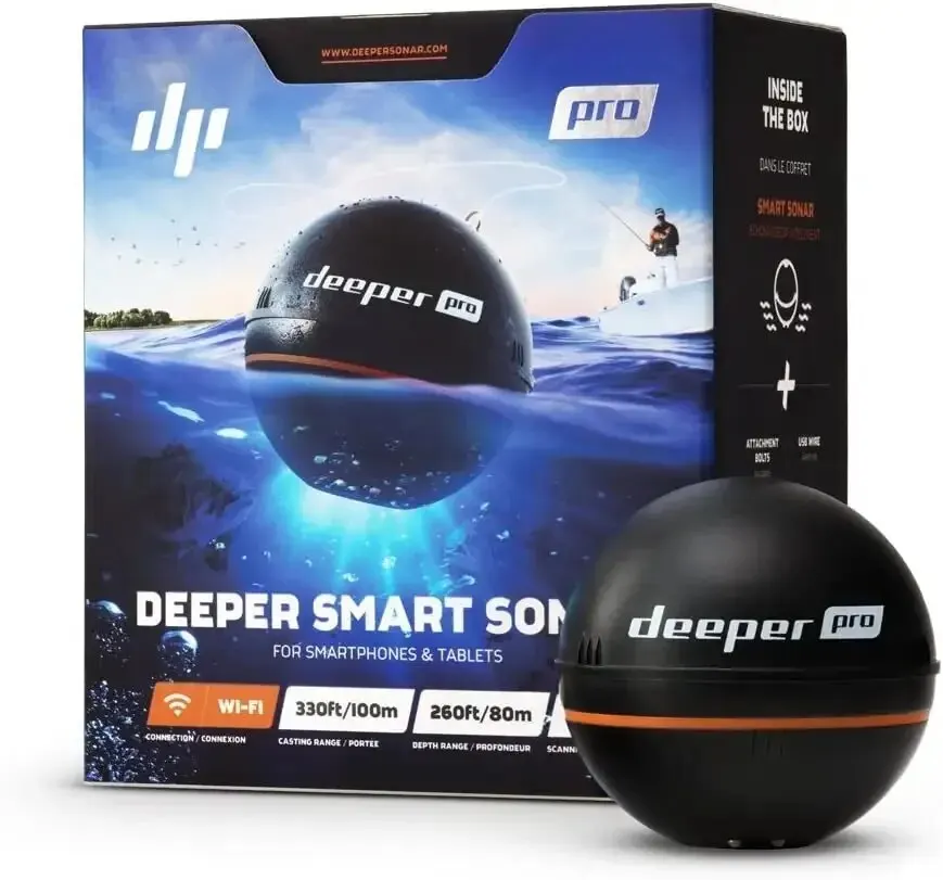 Совершенно новый умный портативный сонар Deep PRO-Беспроводной Wi-Fi рыболокатор Для Каяка и подледной рыбалки, черный.
Совершенно новый умный портативный сонар Deep PRO-Беспроводной Wi-Fi рыболокатор Для Каяка и подледной рыбалки, черный.