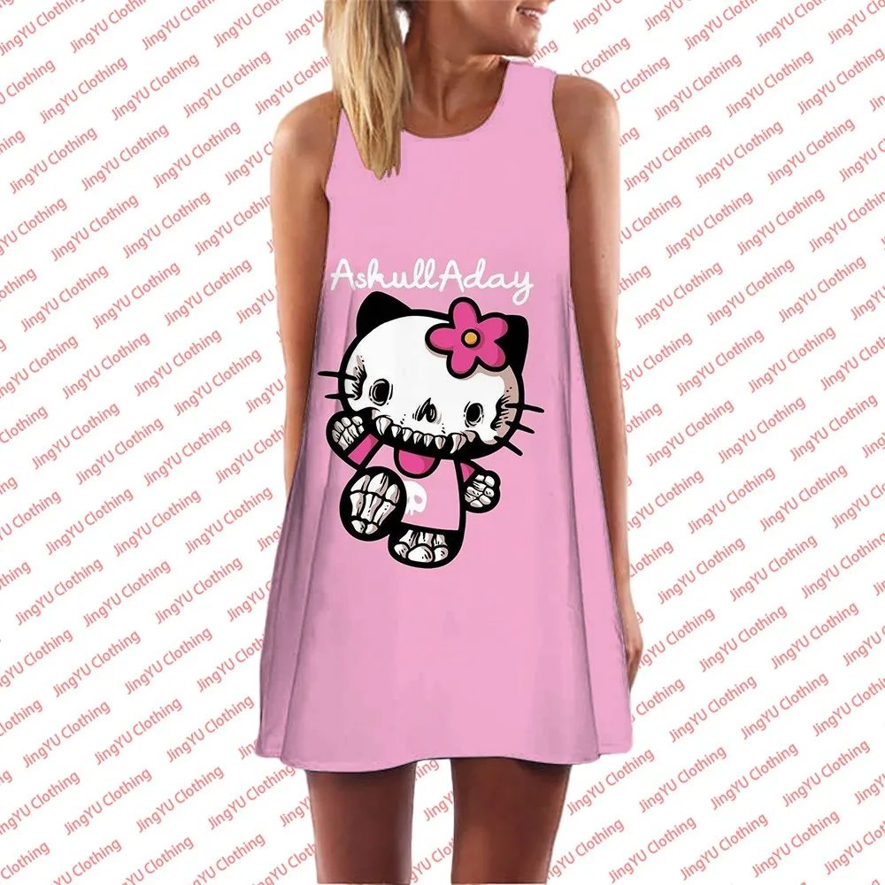 Halloween Hello Kitty Fashion Versatile Ladies Summer Nightdress Elegant Women Dress Sexy Kawaii Nightdress
Halloween Hello Kitty Fashion Versatile Ladies Summer Nightdress Elegant Women Dress Sexy Kawaii Nightdress
