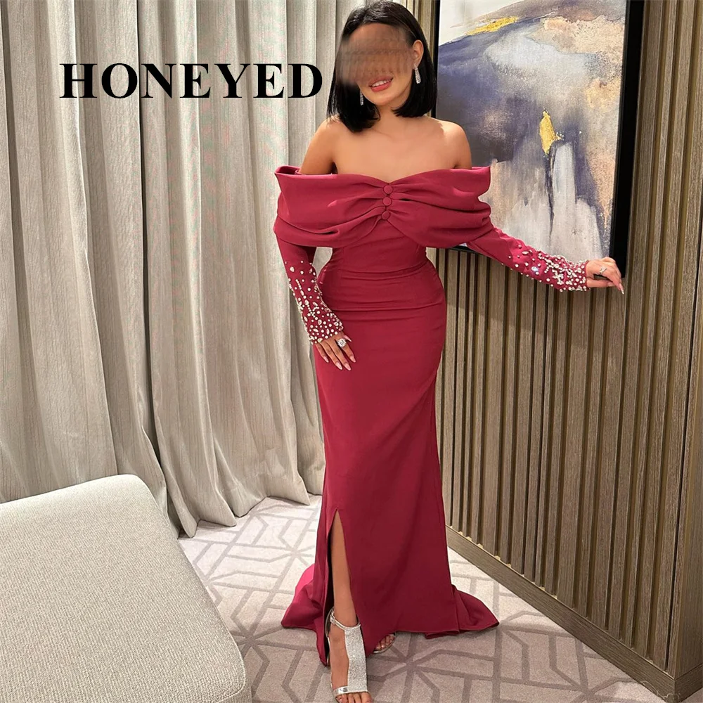 HONEYED 2024 Beads Long Sleeves Prom Dresses Off The Shouler Evening Dress Formal Saudi Arabia Cocktail Party Gowns Plus Size
HONEYED 2024 Beads Long Sleeves Prom Dresses Off The Shouler Evening Dress Formal Saudi Arabia Cocktail Party Gowns Plus Size