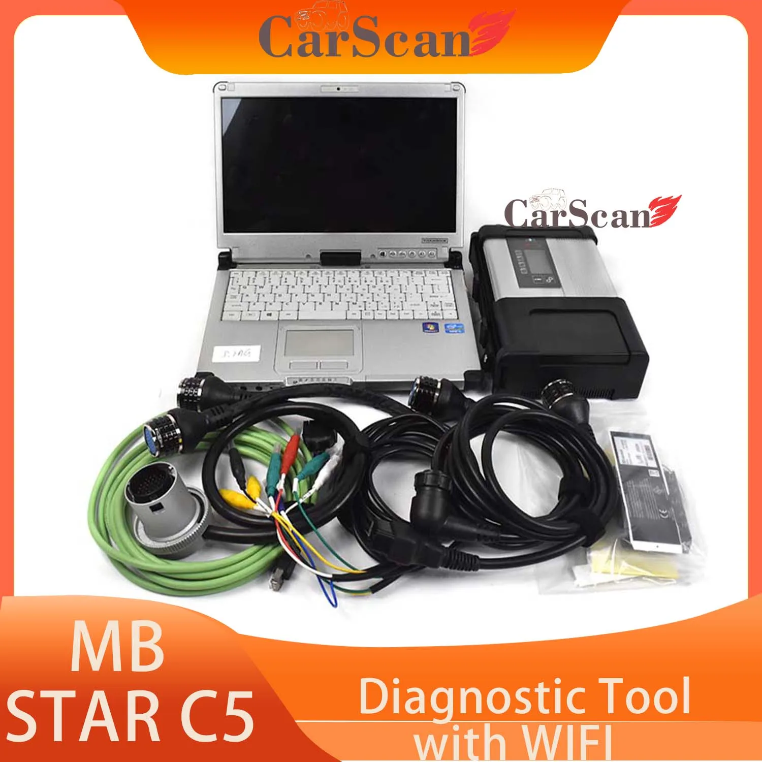 

2in1 Professional Auto Diagnostic Tools mb star c5 icom a2 diagnosis 1tb SSD cables and Multiplexer and CFC2 laptop