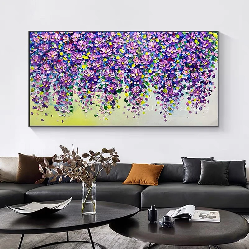 100% Hand Painted colorful purple flower thick heavy knife picture landscape large size oil painting no frame on canvas gift
100% Hand Painted colorful purple flower thick heavy knife picture landscape large size oil painting no frame on canvas gift