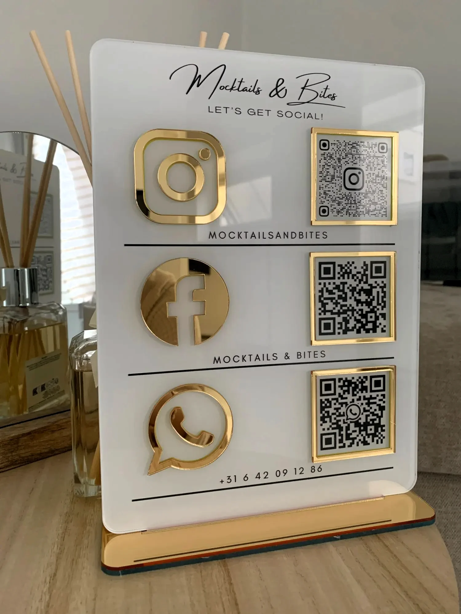 

Multi QR Code Sign Triple Icon and QR Code Instagram Business Social Media Sign Beauty Salon Sign Hairdressers Beautician Sign