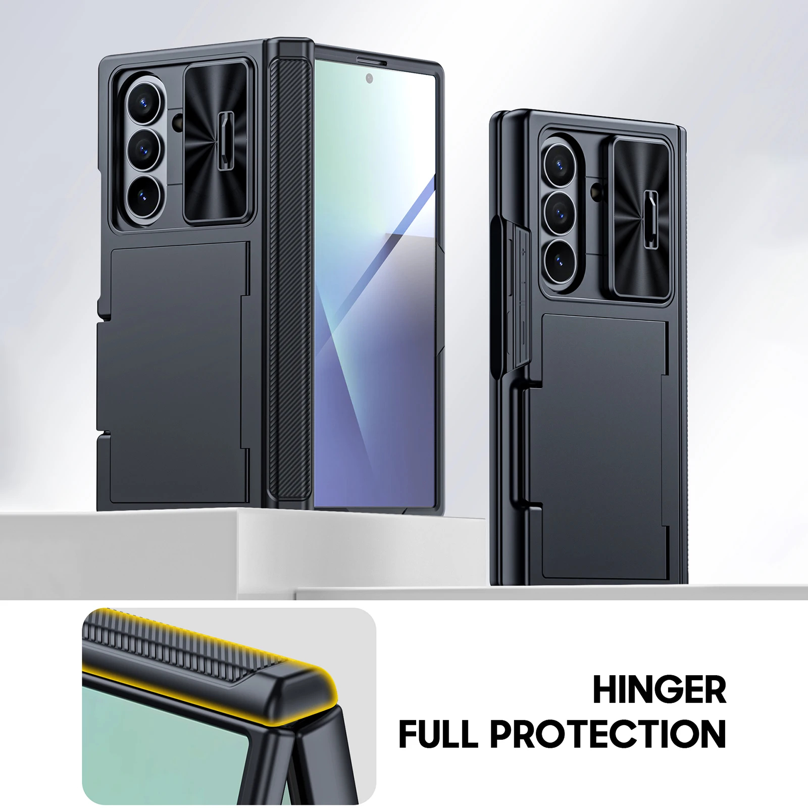 Titan Guard Galaxy Z Fold 7 Case With RFID Card holder Wallet Plus Hinge & Camera Cover Titan Guard Galaxy Z Fold 7 Case With RFID Card holder Wallet Plus Hinge & Camera Cover