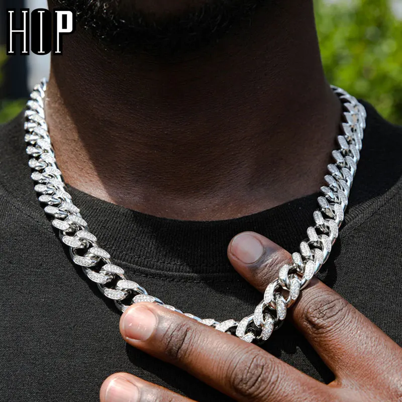 

Hip Hop 12MM Miami Cuban Link Chain 2 Row Bling Iced Out CZ AAA+ Cubic Zirconia Bracelet Necklace For Men Women Rapper Jewelry